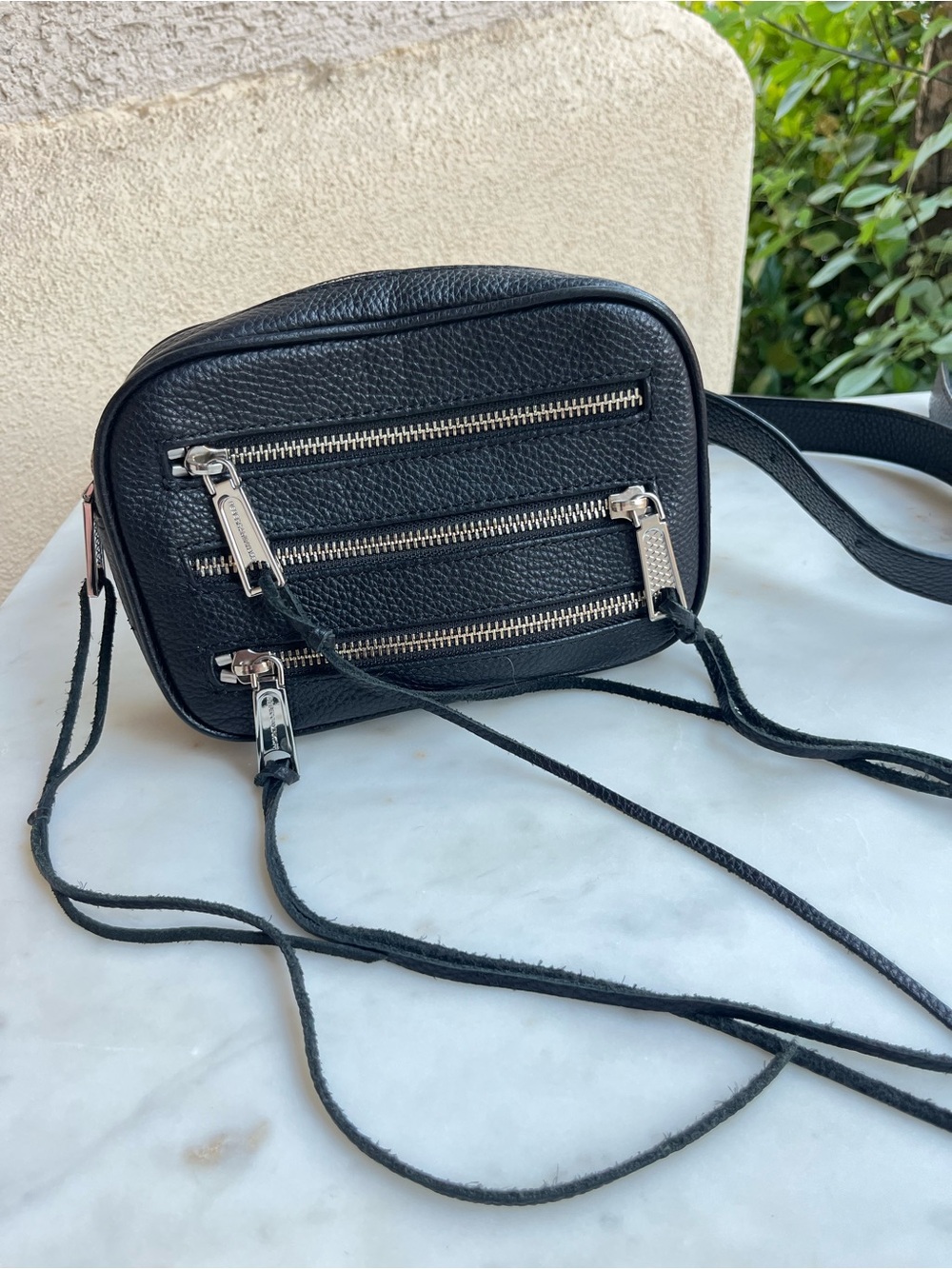 Rebecca Minkoff black leather waist bag